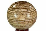 Polished, Banded Aragonite Sphere - Morocco #105616-1